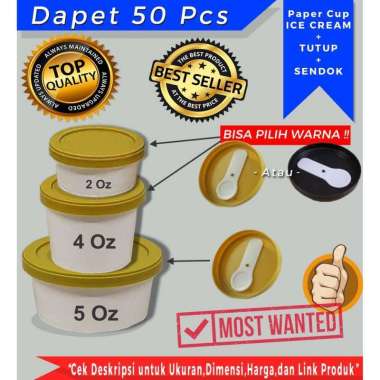 TERMURAH PAPER CUP/GELAS ICE CREAM 2OZ Tanpa Tutup