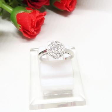 Beauty Culture BCCA034 925 Round Cluster Lapis Emas Putih Cincin Anak [Original] silver