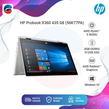 HP Laptop Probook x360 435 G8 AMD Ryzen 5 5600U 8GB 512GB SSD Win 10 [56K77PA]