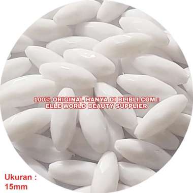 20GR - MOTE BIJI PADI MANIK MANIK 15MM WARNA PUTIH SUSU MOTE KAPUR MANIK MANIK KAPUR HANDCRAFT AKSES