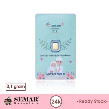Logam Mulia Antam Micro Gold Wedding Series Emas Batangan Semar Nusantara 0.1