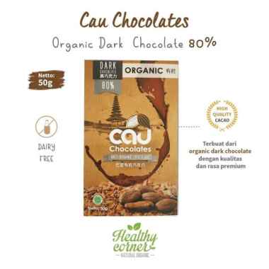 Organic Dark Chocolate Coklat 80% 50 gr - Cau Chocolates