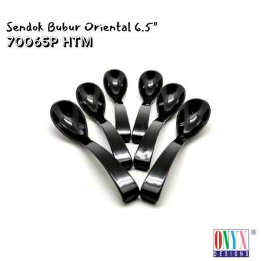 6 Pcs Sendok Bubur Melamin Onyx Oriental 6.5 Inch - 70065P Hitam