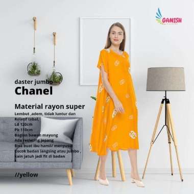 Grosir Daster Jumbo/ Big size/ Super Jumbo kancing / ibu menyusui CHANEL JUMBO - Hitam