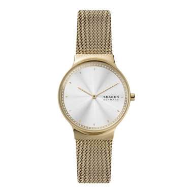 Jam Tangan Wanita Skagen Freja SKW3027 Ladies Silver Dial Gold Mesh Strap Gold