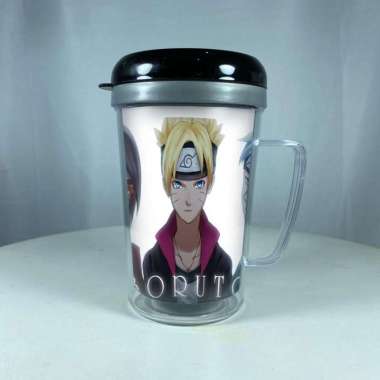 Tumbler Gelas Gagang Boruto Anime Manga Botol Minum Souvenir Promo