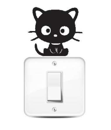 Wallstiker Stiker Saklar Lampu Chococat Kucing Hiasan Dinding Sticker