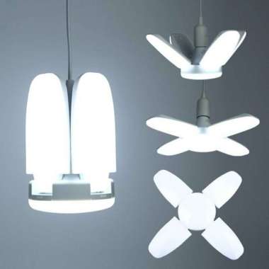 Lampu Bohlam Lipat Mini Model Kipas 28 Watt Lamp Hias Ruangan 4 Baling