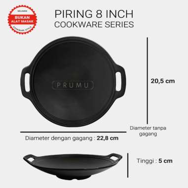 PRUMU Melamin Piring Wajan 8 inch - Piring Saji - Piring Cafe - Piring Unik - Piring Restoran - Gold