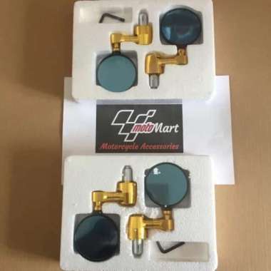 spion Custom Bulat cnc Jalu stang kaca Biru