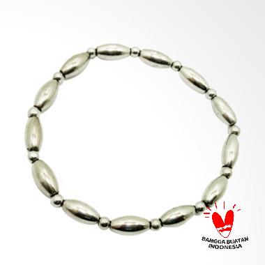 Vee Gelang Magnet Model Oval Bola Gelang Terapi Kesehatan Silver