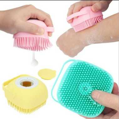 Sikat Mandi Bahan Silikon Dengan Dispenser Sabun Cair Warna Random 4.8 random