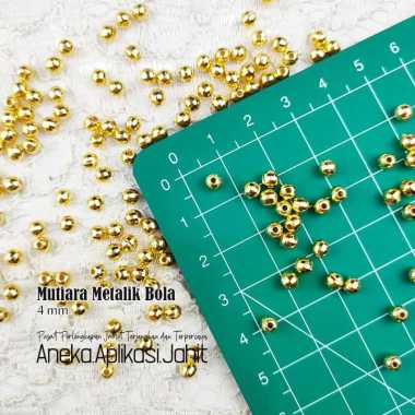 5 GRAM MUTIARA METALIK BOLA 4 MM EMAS