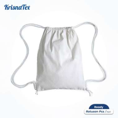 Krisnatex Tas Serut Blacu Polos - Ransel Drawstring Bag Gymsack Bag Calico