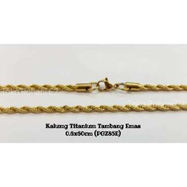 Kalung Titanium Tambang Emas 0.6x60cm (PGZ85E) - Kalung Rohani