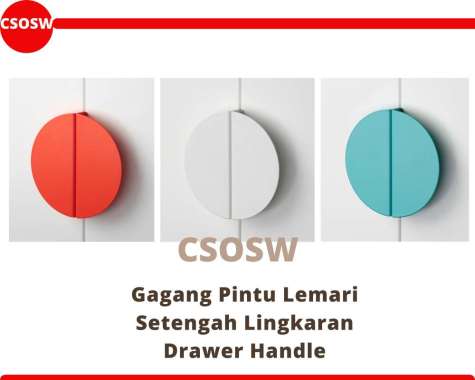 Handle Laci Lemari Bulat Setengah Lingkaran BGRPA 1Pasang Gagang Laci Meja Lemari putih