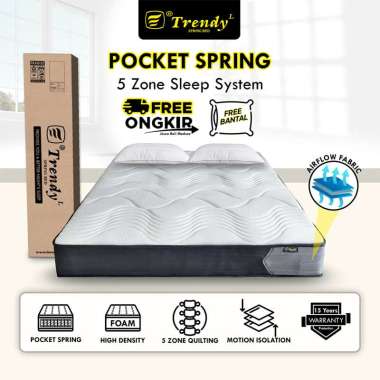 Trendy Pocket Spring 25 cm - Kasur Spring Bed / Matras Dalam Box 120 x 200