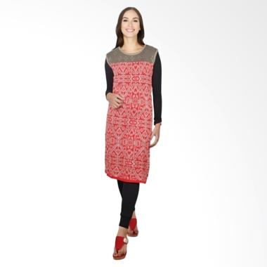 Jual CBR Six Ellisa RIC 114 Midi Dress Wanita - Red Brick