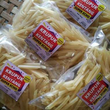 KERUPUK STIK KENTANG Krupuk Potato Stick Mentah Cap Super ECHO Istimewa Enak Gurih