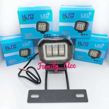 Breket Dudukan Plat Nopol Rx King + Lampu Tembak K30 Daymaker Kotak - Biru Rx King ORIGINAL 100 % Mu