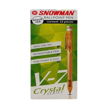 Jual Snowman Ball Point Semi Gel Pen V-1 Pulpen - Hitam