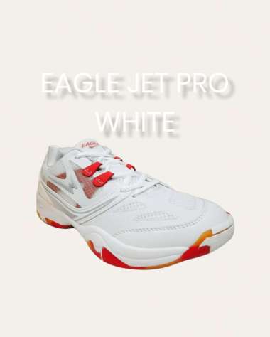 Jual Sepatu Badminton Eagle Jet Pro Putih Terlengkap & Original - Harga