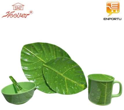 Parcel Hampers Lebaran Piring Saji Set Motif Fresh Leaf HooverMelamine