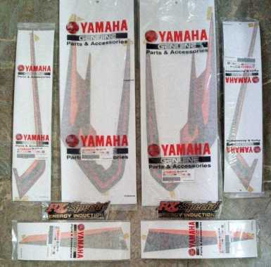 Original NOS Striping Stiker FULL Tangki Belakang Emblem Box aki Kanan Kiri Yamaha RX Special 1997 H