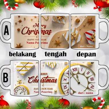 Souvenir Mug Ucapan Natal Christmas - Mug Natal Custom Design 02 A