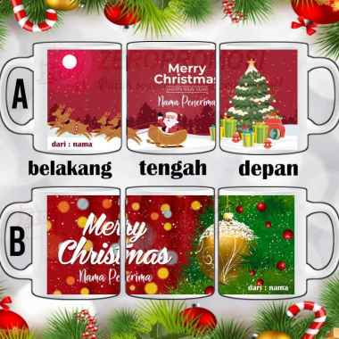 Souvenir Mug Ucapan Natal Christmas - Mug Natal Custom Design 06 A