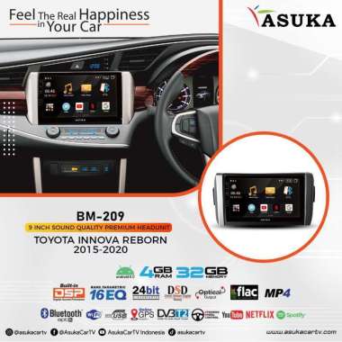 Head Unit Android 9 Inch Premium Sound Quality OEM Toyota Innova Reborn 2015-2020 Asuka BM-209
