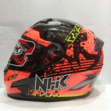HELM NHK RX9 TOXIC BLACK ORANGE HELM FULL FACE M BLACK ORANGE