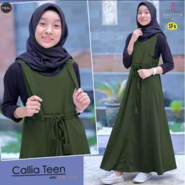 DELILAH DRESS KIDS Moscrepe Baju Muslim Gamis Kids Wanita Modern 2021 ARMY