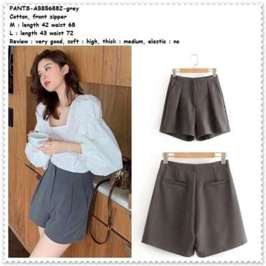 AB856882 Celana Pendek Katun Santai Wanita Korea Import Grey