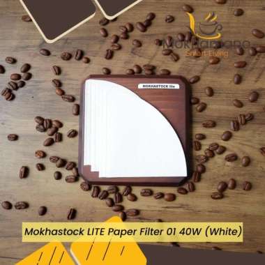 Mokhastock LITE V60 Coffee Paper Filter Kertas Kopi VCF 01 40W (White)