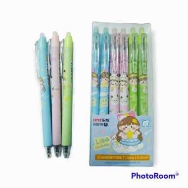 PULPEN GEL BISA DIHAPUS MODEL CLICK KARAKTER KARTUN ISI 1 PULPEN K9976