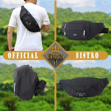Ju   al PUSHOP Waistbag Tas Selempang Pria - Hitam [TO001