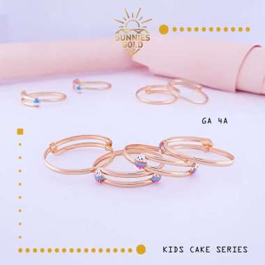 GELANG EMAS ANAK EMAS ASLI KADAR 300 / 6K DAN EMAS KADAR 375 / 8K GELANG ANAK MODEL CUPCAKE GELANG K