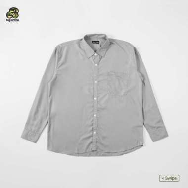 Big Jordan Kemeja Formal Pria Big Size XXXL 4XL Kemeja Panjang Pria Jumbo - Biru Muda Abu 4XL
