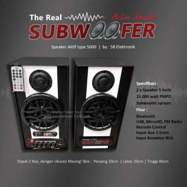 Speaker Aktif 5 Inch Subwoofer Bluetooth Type 5000 Agustus 2022