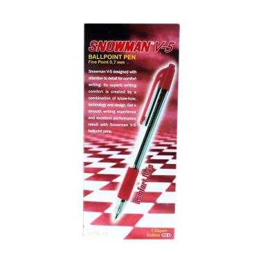 Jual Snowman V-5 Retractable Ballpoint - Merah Online