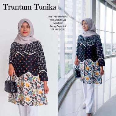 BLOUSE TRUNTUM Atasan Batik Wanita Blus Batik Blouse Batik Lapis Tricot Batik Cap Bahan Katun Primis