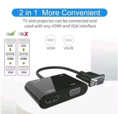 HT080 Vga Spiliter to Vga And Hdmi For Pc Laptop 2in1