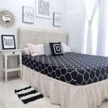 Bed Skirt Rumbai murah Ukuran Double Bed 160x200 - Rok Kolong ranjang - Rok Kasur Rumbai Elastic Tin