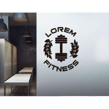 Cutting Sticker Custom Nama Gym Fitness Wallstiker Hiasan Dinding Barb