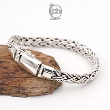 Gelang Rantai Pria Wanita Perak Bali Asli Silver 925 Jimbaro 21 CM