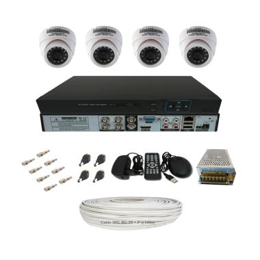 Jual OEM HR-130A Paket Ekonomis Kamera CCTV - White [4 CH 