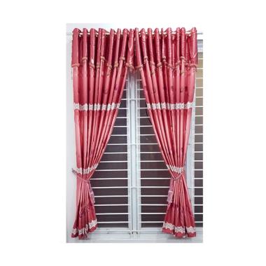 Jual KONG Curtains BO PT 2 Gorden - Merah [12 Lubang/Tanpa 
