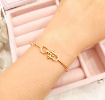 gelang bangle model kait permata elegant emas asli