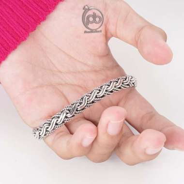 Gelang Rantai Pria Wanita Perak Bali Asli Silver 925 Alvaro 18 CM